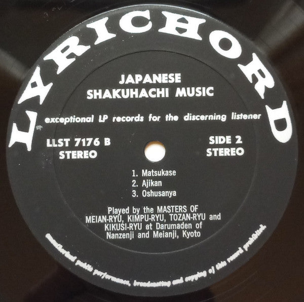Masters Of Meian-Ryu, Kimpu-Ryu, Tozan-Ryu And Kikusi-Ryu - Japanese Masterpieces For The Shakuhachi