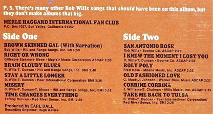 Merle Haggard - A Tribute To The Best Damn Fiddle Player In The World: Or, My Salute To Bob Wills