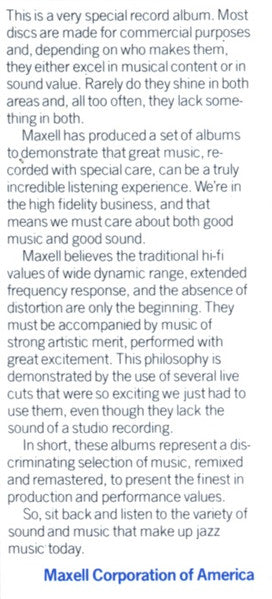 Maxell Jazz Sampler - secondary