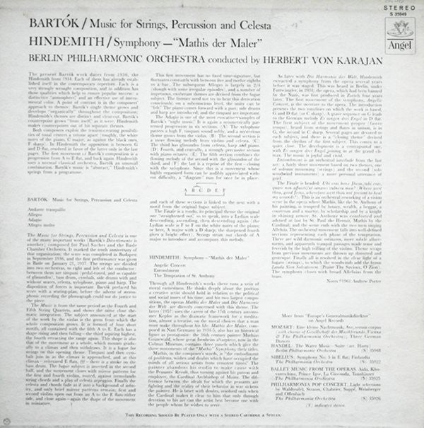 Béla Bartók, Paul Hindemith, Herbert von Karajan, Berliner Philharmoniker - Music For Strings, Percussion And Celesta / Mathis Der Maler