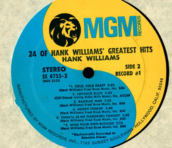 24 Of Hank Williams' Greatest Hits - secondary