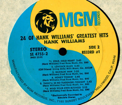 24 Of Hank Williams' Greatest Hits - secondary