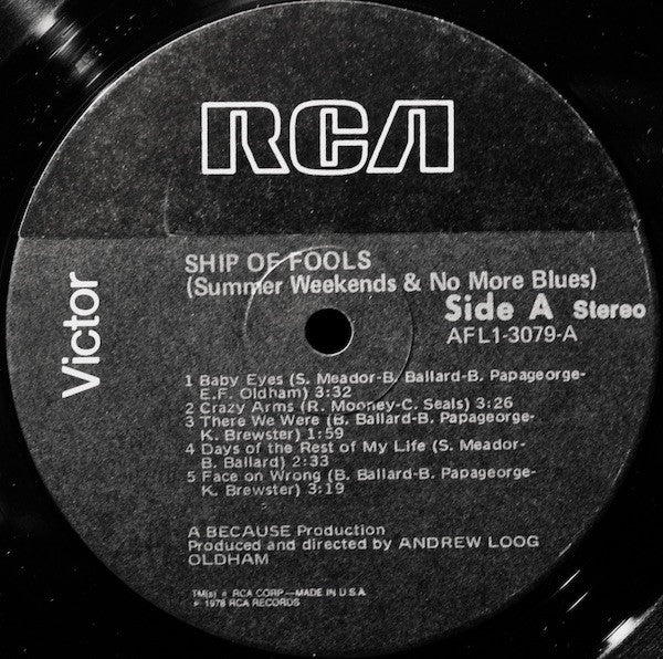Ship Of Fools (Summer Weekends And No More Blues) - secondary
