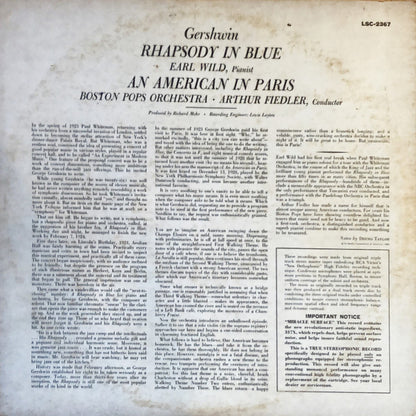 George Gershwin, Arthur Fiedler, Boston Pops Orchestra, Earl Wild - Rhapsody In Blue / An American In Paris