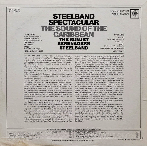 The Sunjet Serenaders Steelband - Steelband Spectacular - The Sound Of The Caribbean