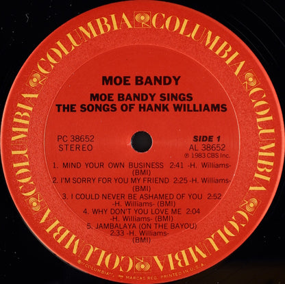 Moe Bandy Sings The Songs Of Hank Williams - secondary