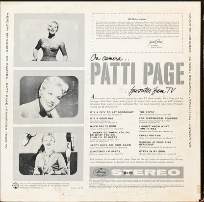 On Camera…Patti Page…Favorites From TV - secondary