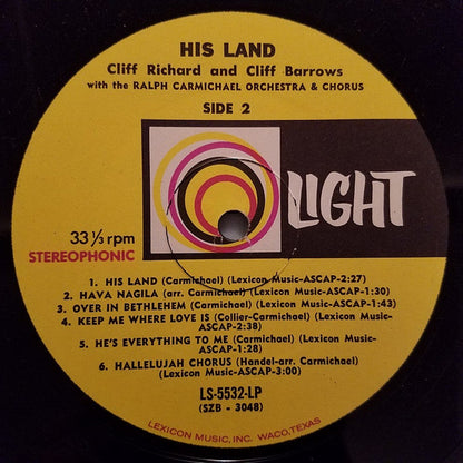 Cliff Richard, Cliff Barrows, Ralph Carmichael Orchestra, The Ralph Carmichael Singers - His Land