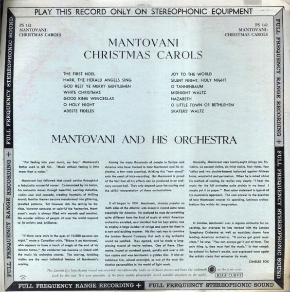 Mantovani And His Orchestra - Christmas Carols