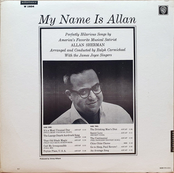 My Name Is Allan:  Allan Sherman Sings Great Movie Hits & Songs From The Cutting Room Floor - secondary