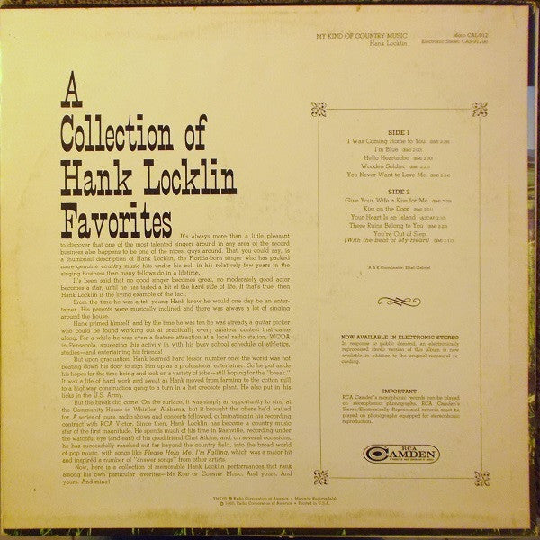 Hank Locklin - My Kind Of Country Music