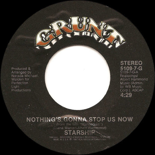 Nothing's Gonna Stop Us Now  - secondary