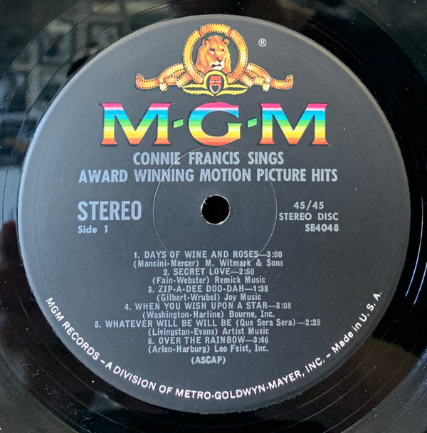 Connie Francis - Sings Award Winning Motion Picture Hits