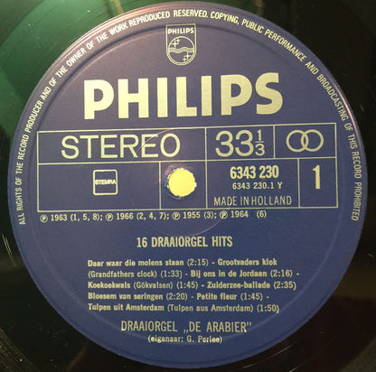 Draaiorgel De Arabier - 16 Draaiorgel Hits