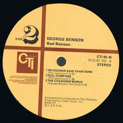 Bad Benson - secondary
