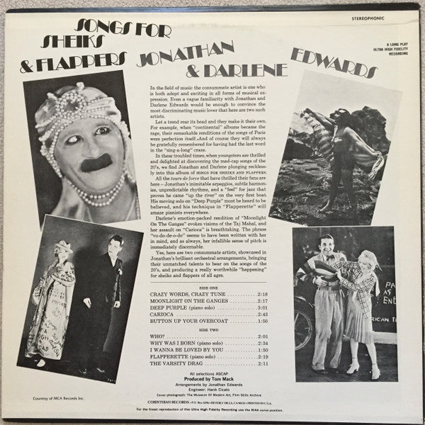 Jonathan And Darlene Edwards - Songs For Sheiks & Flappers