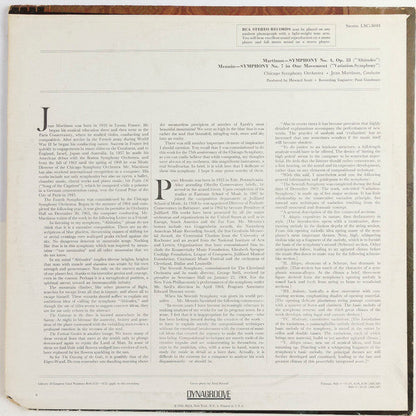 Jean Martinon, Peter Mennin, The Chicago Symphony Orchestra - First Recordings - Symphony No. 4 "Altitudes" / Symphony No. 7 "Variation-Symphony"
