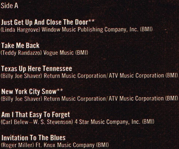 Just Get Up And Close The Door - secondary