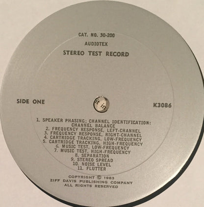 Stereo Test Record - secondary