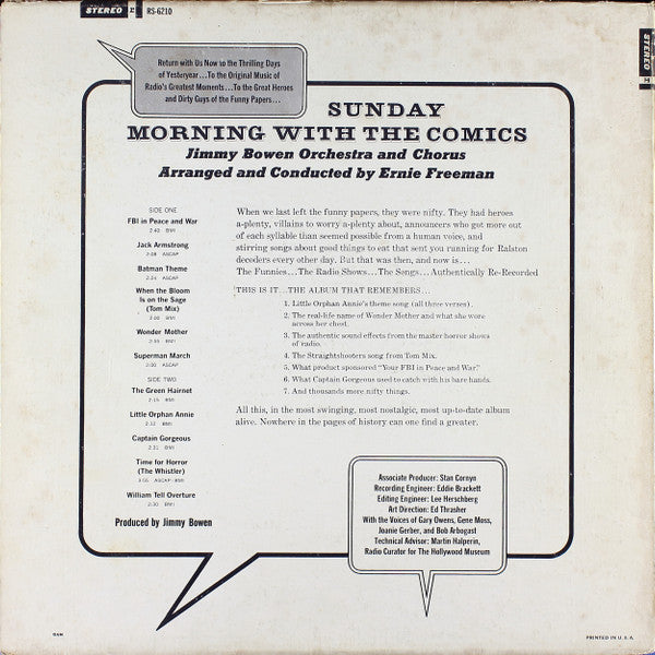 Jimmy Bowen Orchestra & Chorus - Sunday Morning With The Comics