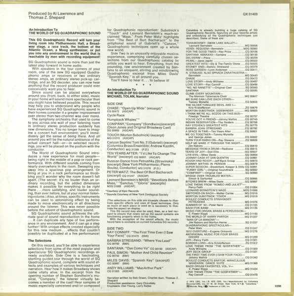 An Introduction To The World Of SQ Quadraphonic Sound - secondary
