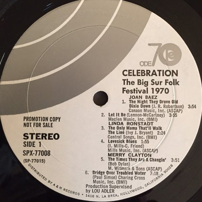 Celebration Recorded Live Big Sur Folk Festival Monterey, California 1970 - secondary
