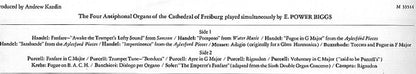 E. Power Biggs, Georg Friedrich Händel, Henry Purcell, Wolfgang Amadeus Mozart, Dieterich Buxtehude, Johann Ludwig Krebs, Adriano Banchieri, André Campra - The Four Antiphonal Organs Of The Cathedral Of Freiburg Played Simultaneously By