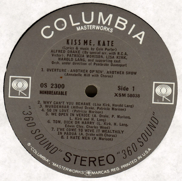 Cole Porter, Saint Subber, Lemuel Ayers, Alfred Drake, Patricia Morison - Kiss Me, Kate