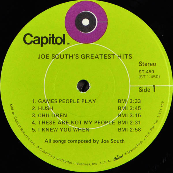 Joe South's Greatest Hits Vol. I - secondary