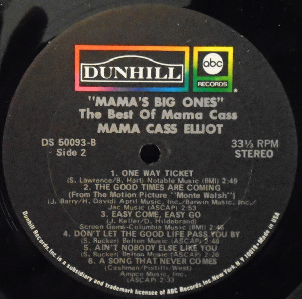 Cass Elliot - Mama's Big Ones: Her Greatest Hits