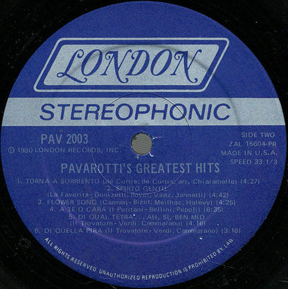 Pavarotti's Greatest Hits - secondary