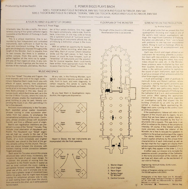 Johann Sebastian Bach, E. Power Biggs - The Four "Great" Toccatas And Fugues - The Four Antiphonal Organs Of The Cathedral Of Freiburg Played Simultaneously By