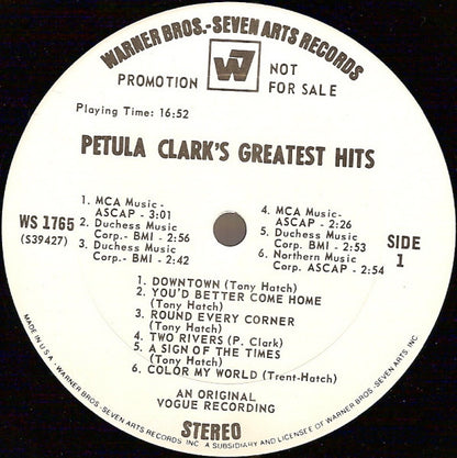 Petula Clark's Greatest Hits, Vol. 1 - secondary