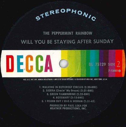 The Peppermint Rainbow - Will You Be Staying After Sunday