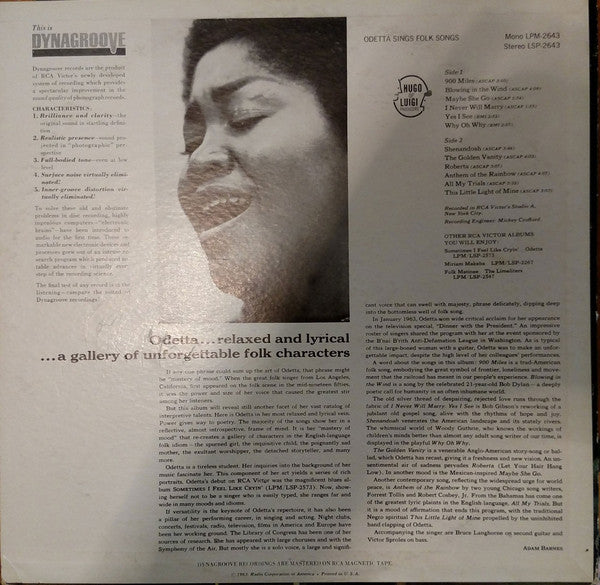 Sings Folk Songs - secondary