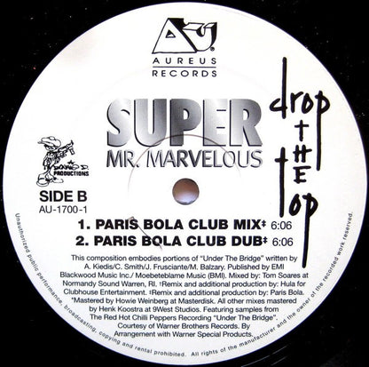 12" Single: Super Mr. Marvelous - Drop The Top