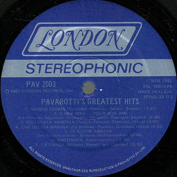 Pavarotti's Greatest Hits - secondary