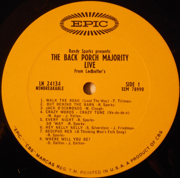 The Back Porch Majority - Randy Sparks Presents: The Back Porch Majority Live From Ledbetter's