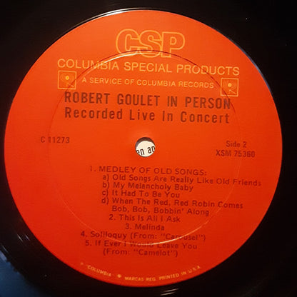 Robert Goulet In Person: Recorded Live In Concert - secondary