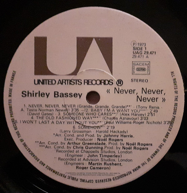 Shirley Bassey - Never Never Never