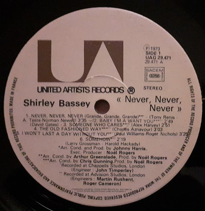 Shirley Bassey - Never Never Never