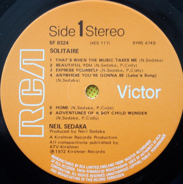 Neil Sedaka - Solitaire