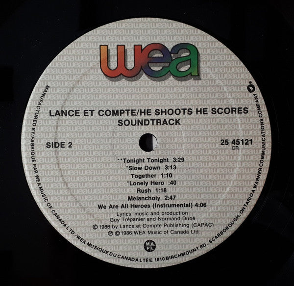 Lance Et Compte / He Shoots He Scores - Soundtrack - secondary