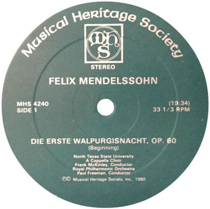 Felix Mendelssohn-Bartholdy, North Texas State University A Cappella Choir, Frank McKinley, Royal Philharmonic Orchestra, Paul Freeman - Die Erste Walpurgisnacht Op. 60 / Suite From A Midsummer Night's Dream