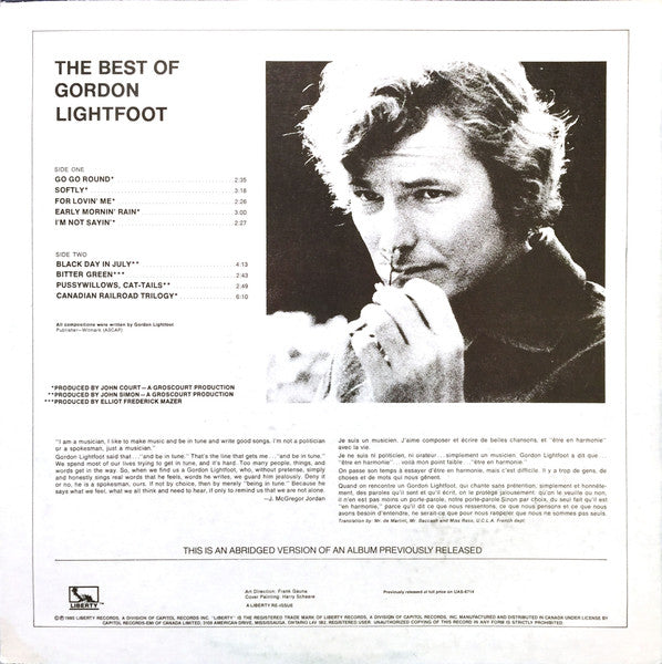 The Best Of Gordon Lightfoot - secondary