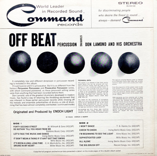 Don Lamond And His Orchestra - Off Beat Percussion