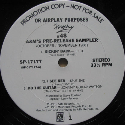 Various - Foreplay #48: A&M's Pre-Release Sampler (October / November 1981)
