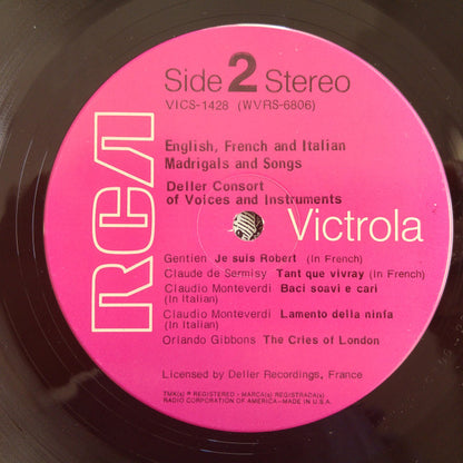 Deller Consort - English, French and Italian Madrigals and Songs