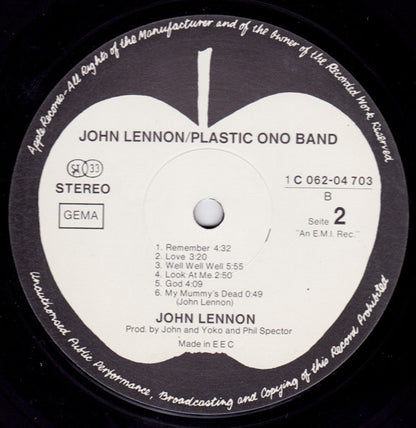 John Lennon, The Plastic Ono Band - John Lennon / Plastic Ono Band