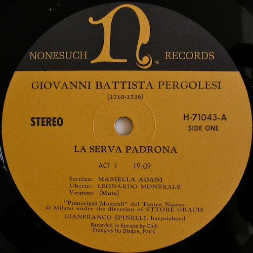 Giovanni Battista Pergolesi - La Serva Padrona